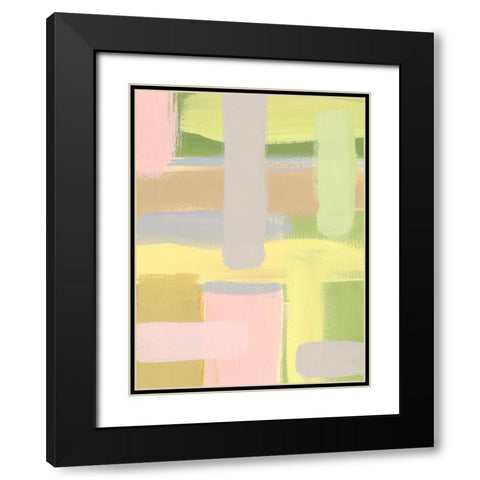 Subdued Blocks I Black Modern Wood Framed Art Print with Double Matting by Moore, Regina