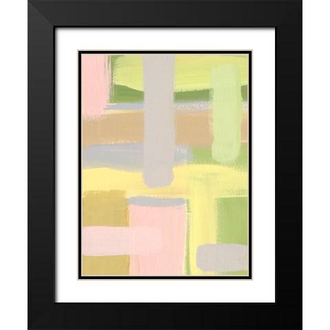 Subdued Blocks I Black Modern Wood Framed Art Print with Double Matting by Moore, Regina