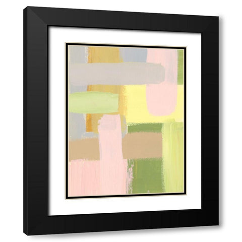 Subdued Blocks II Black Modern Wood Framed Art Print with Double Matting by Moore, Regina