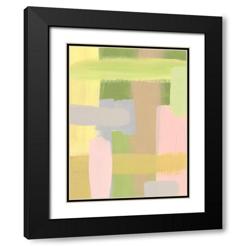 Subdued Blocks III Black Modern Wood Framed Art Print with Double Matting by Moore, Regina
