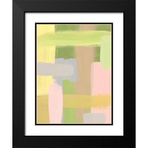 Subdued Blocks III Black Modern Wood Framed Art Print with Double Matting by Moore, Regina