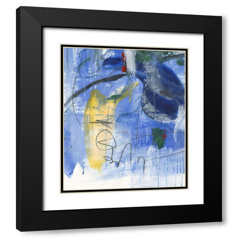 Tribal Symbols III Black Modern Wood Framed Art Print with Double Matting by Combs, Joyce