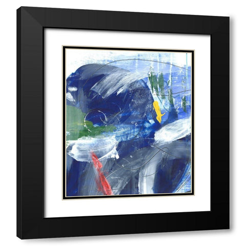 Tribal Symbols IV Black Modern Wood Framed Art Print with Double Matting by Combs, Joyce
