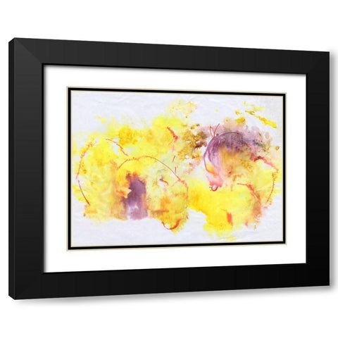 Flower Song II Black Modern Wood Framed Art Print with Double Matting by Combs, Joyce