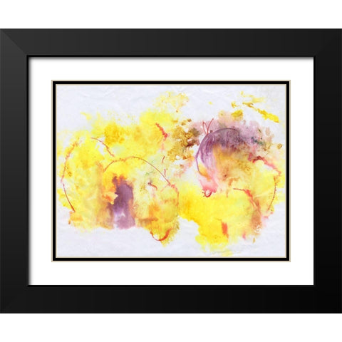 Flower Song II Black Modern Wood Framed Art Print with Double Matting by Combs, Joyce
