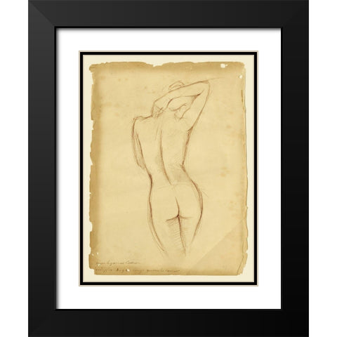 Custom Antique Figure Study I Black Modern Wood Framed Art Print with Double Matting by Harper, Ethan