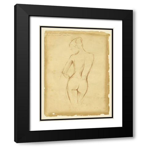 Custom Antique Figure Study II Black Modern Wood Framed Art Print with Double Matting by Harper, Ethan