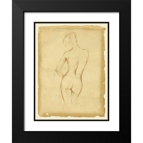 Custom Antique Figure Study II Black Modern Wood Framed Art Print with Double Matting by Harper, Ethan