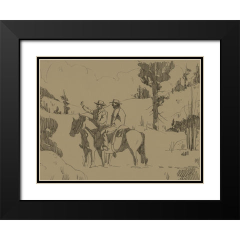 High in the Hills II Black Modern Wood Framed Art Print with Double Matting by Green, Jacob