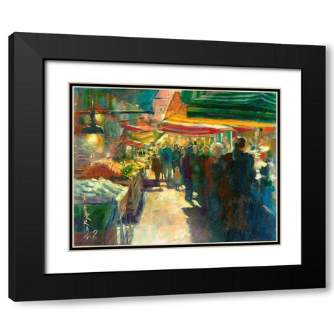 Market Scene I Black Modern Wood Framed Art Print with Double Matting by Doyle, Anne Farrall