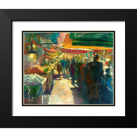 Market Scene I Black Modern Wood Framed Art Print with Double Matting by Doyle, Anne Farrall