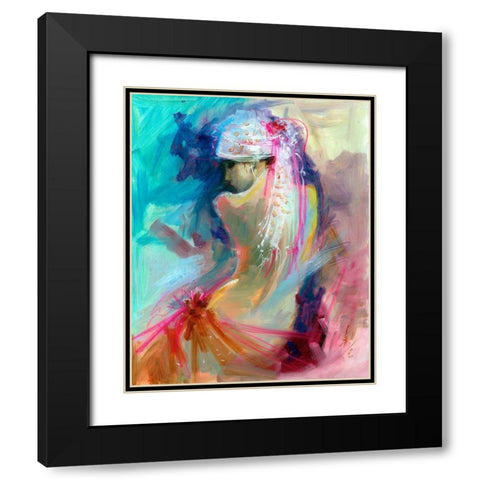 Mood Alizarine I Black Modern Wood Framed Art Print with Double Matting by Doyle, Anne Farrall