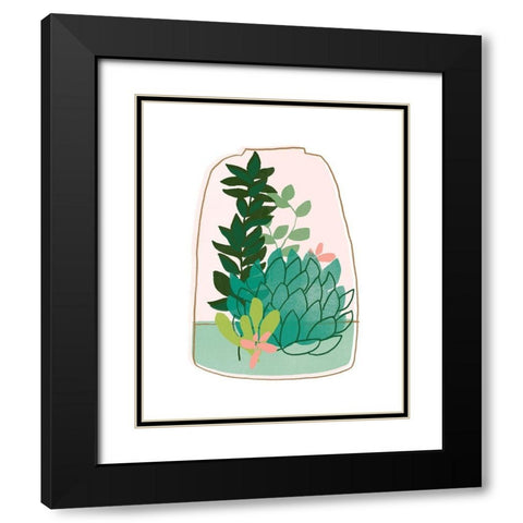 Terrarium Cameo I Black Modern Wood Framed Art Print with Double Matting by Vess, June Erica