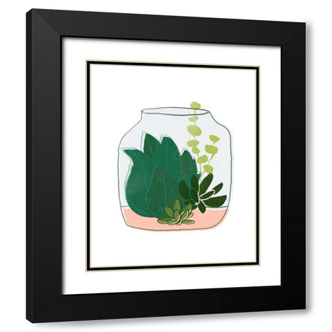 Terrarium Cameo II Black Modern Wood Framed Art Print with Double Matting by Vess, June Erica