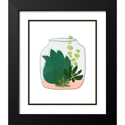 Terrarium Cameo II Black Modern Wood Framed Art Print with Double Matting by Vess, June Erica
