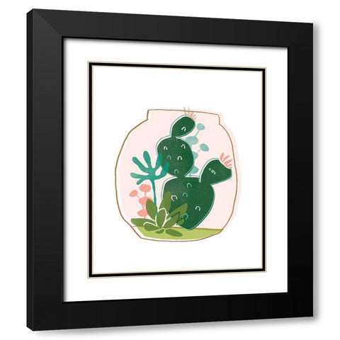 Terrarium Cameo III Black Modern Wood Framed Art Print with Double Matting by Vess, June Erica