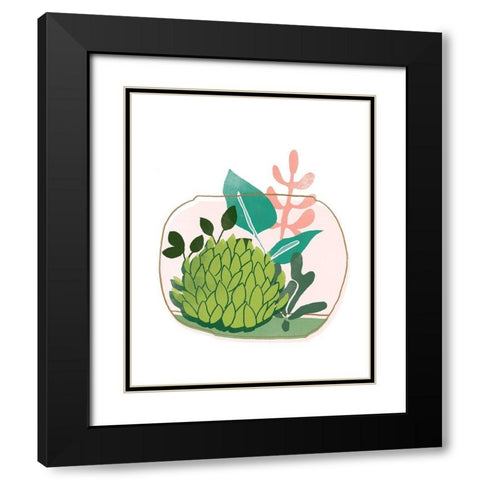 Terrarium Cameo VI Black Modern Wood Framed Art Print with Double Matting by Vess, June Erica