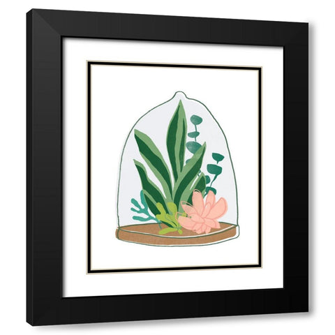 Terrarium Cameo VII Black Modern Wood Framed Art Print with Double Matting by Vess, June Erica