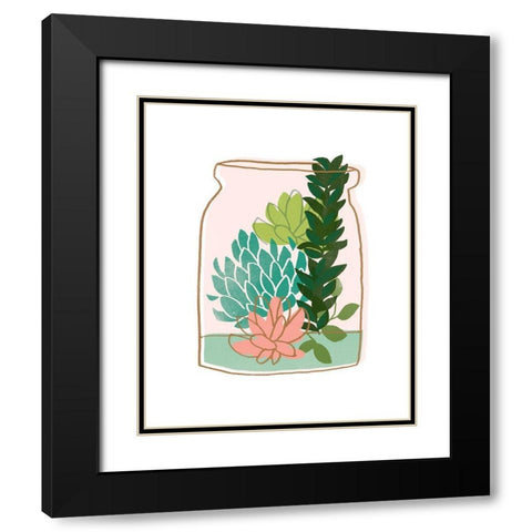 Terrarium Cameo VIII Black Modern Wood Framed Art Print with Double Matting by Vess, June Erica