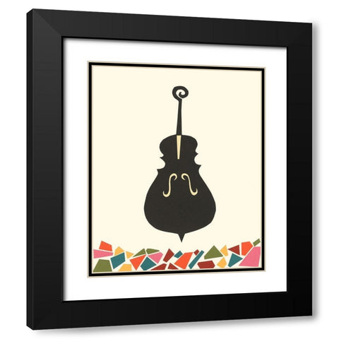 Cut Paper Instruments I Black Modern Wood Framed Art Print with Double Matting by Moore, Regina