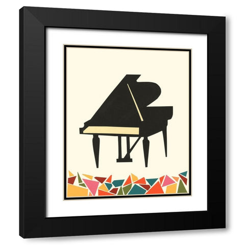 Cut Paper Instruments II Black Modern Wood Framed Art Print with Double Matting by Moore, Regina