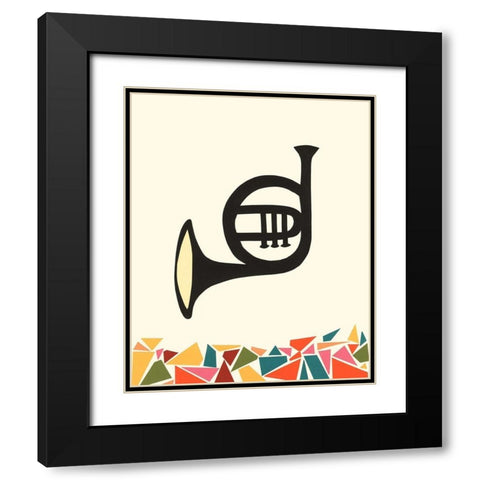 Cut Paper Instruments III Black Modern Wood Framed Art Print with Double Matting by Moore, Regina