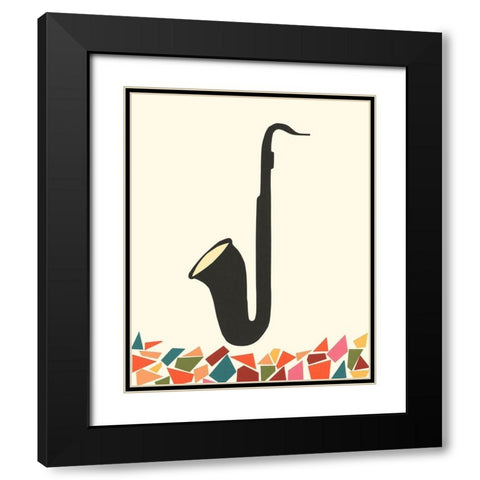 Cut Paper Instruments IV Black Modern Wood Framed Art Print with Double Matting by Moore, Regina