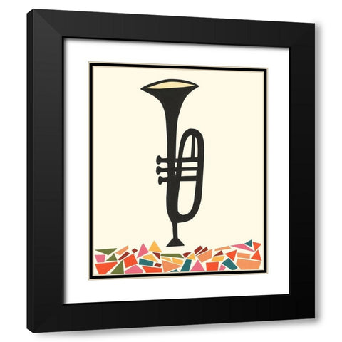 Cut Paper Instruments V Black Modern Wood Framed Art Print with Double Matting by Moore, Regina
