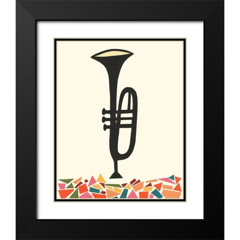 Cut Paper Instruments V Black Modern Wood Framed Art Print with Double Matting by Moore, Regina