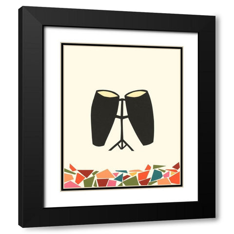 Cut Paper Instruments VI Black Modern Wood Framed Art Print with Double Matting by Moore, Regina