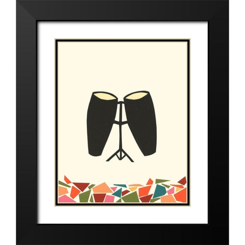 Cut Paper Instruments VI Black Modern Wood Framed Art Print with Double Matting by Moore, Regina