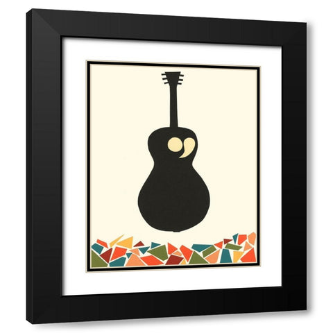 Cut Paper Instruments VIII Black Modern Wood Framed Art Print with Double Matting by Moore, Regina