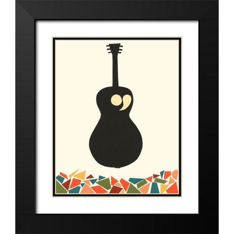 Cut Paper Instruments VIII Black Modern Wood Framed Art Print with Double Matting by Moore, Regina