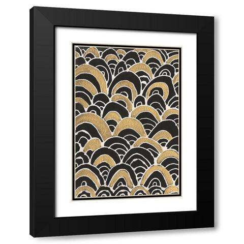 Gold Tested II Black Modern Wood Framed Art Print with Double Matting by Moore, Regina