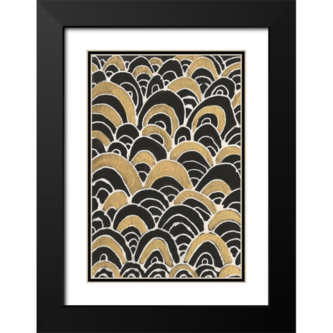 Gold Tested II Black Modern Wood Framed Art Print with Double Matting by Moore, Regina
