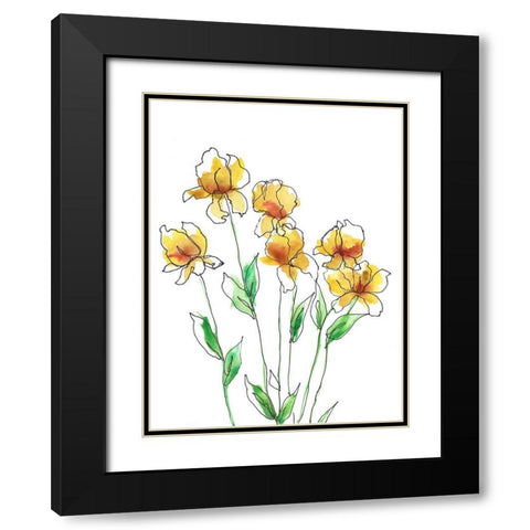 Amber Tulips II Black Modern Wood Framed Art Print with Double Matting by Moore, Regina
