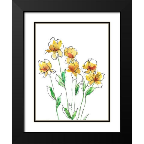 Amber Tulips II Black Modern Wood Framed Art Print with Double Matting by Moore, Regina