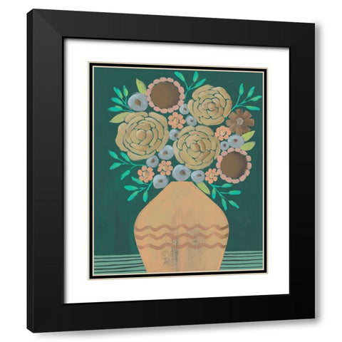 Flower Garden Bouquet II Black Modern Wood Framed Art Print with Double Matting by Moore, Regina