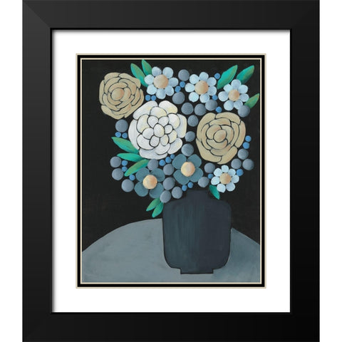 Gathering Floral I Black Modern Wood Framed Art Print with Double Matting by Moore, Regina