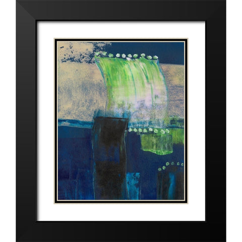 Blue Composite II Black Modern Wood Framed Art Print with Double Matting by Moore, Regina