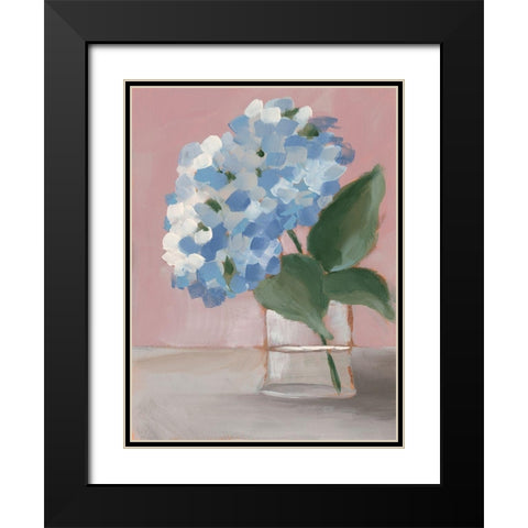 Single Hydrangea I Black Modern Wood Framed Art Print with Double Matting by Moore, Regina