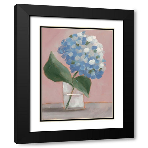Single Hydrangea II Black Modern Wood Framed Art Print with Double Matting by Moore, Regina