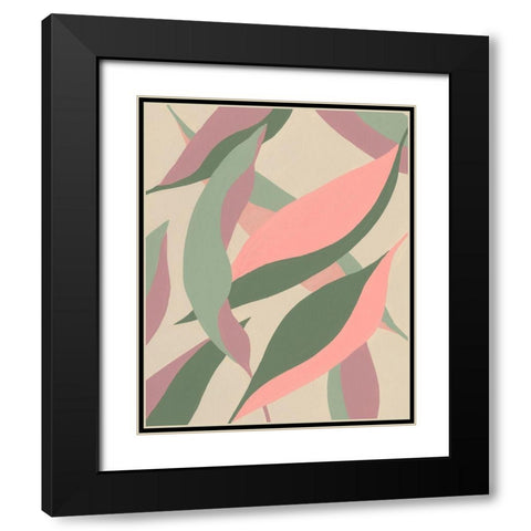 Elongated Leaves II Black Modern Wood Framed Art Print with Double Matting by Moore, Regina