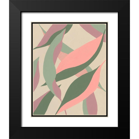 Elongated Leaves II Black Modern Wood Framed Art Print with Double Matting by Moore, Regina