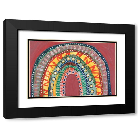 Boho Rainbow I Black Modern Wood Framed Art Print with Double Matting by Moore, Regina