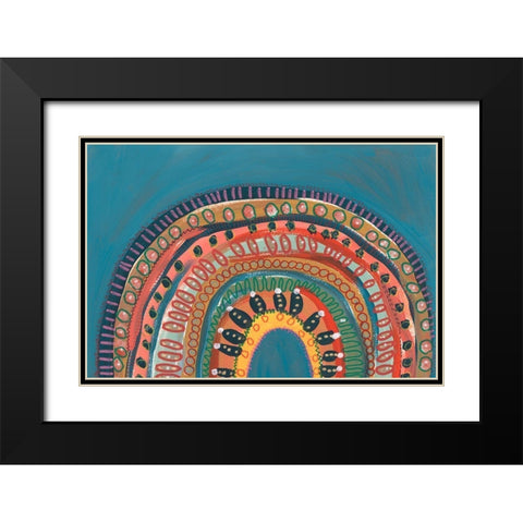 Boho Rainbow II Black Modern Wood Framed Art Print with Double Matting by Moore, Regina