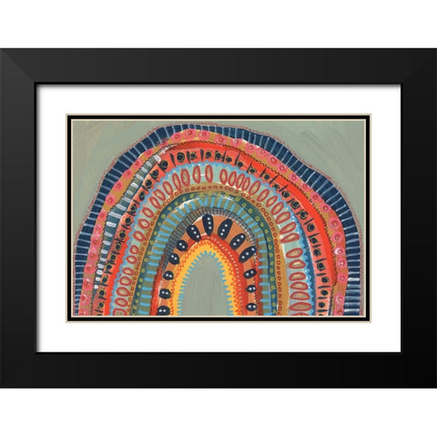 Boho Rainbow III Black Modern Wood Framed Art Print with Double Matting by Moore, Regina