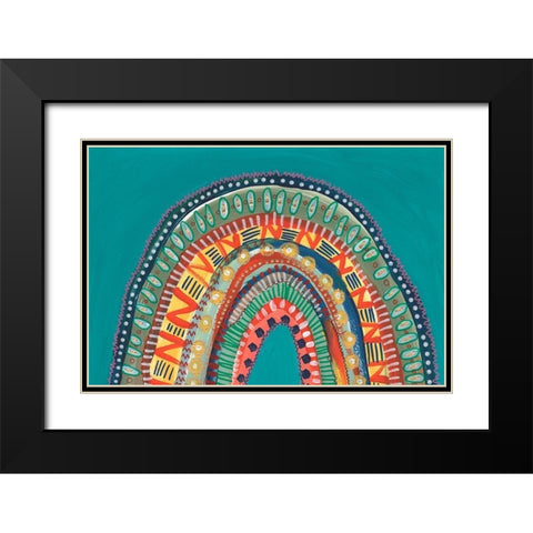 Boho Rainbow IV Black Modern Wood Framed Art Print with Double Matting by Moore, Regina