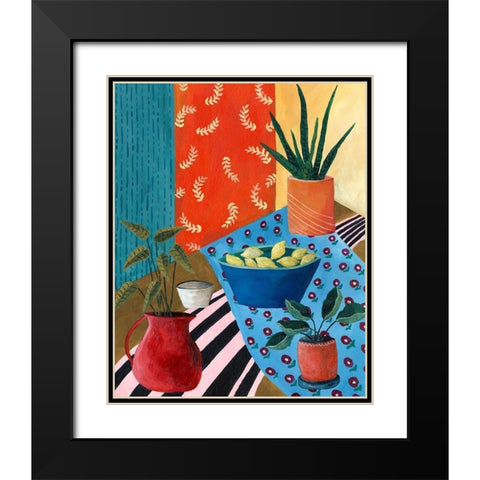 Colorful Tablescape I Black Modern Wood Framed Art Print with Double Matting by Moore, Regina