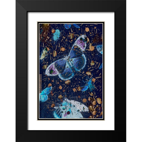 Confetti with Butterflies I Black Modern Wood Framed Art Print with Double Matting by Arbel, Lori